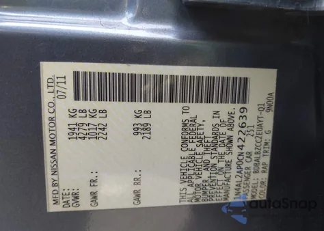 2012 Nissan Altima 2.5 S z USA, uszkodzony, nr VIN 1N4AL2AP0CN422639